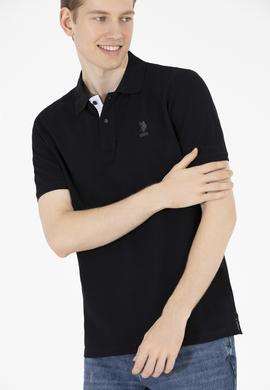 Erkek Siyah Basic Polo Yaka Tişört - 50263236051
