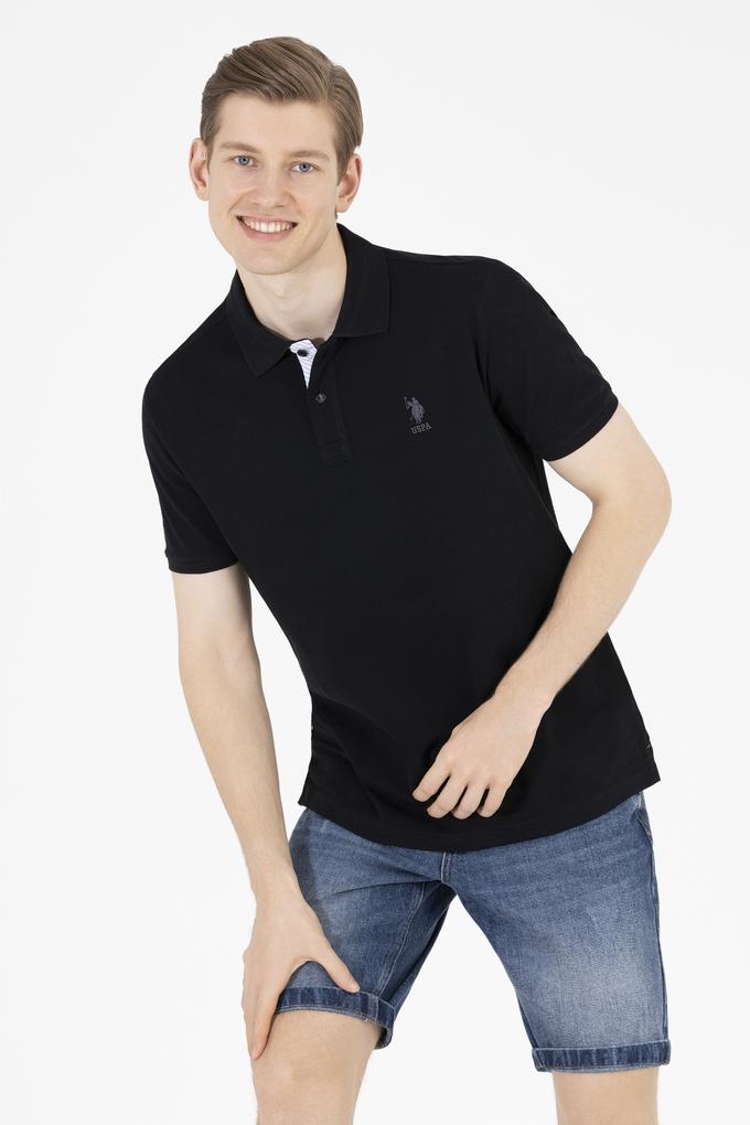 Erkek Siyah Basic Polo Yaka Tişört