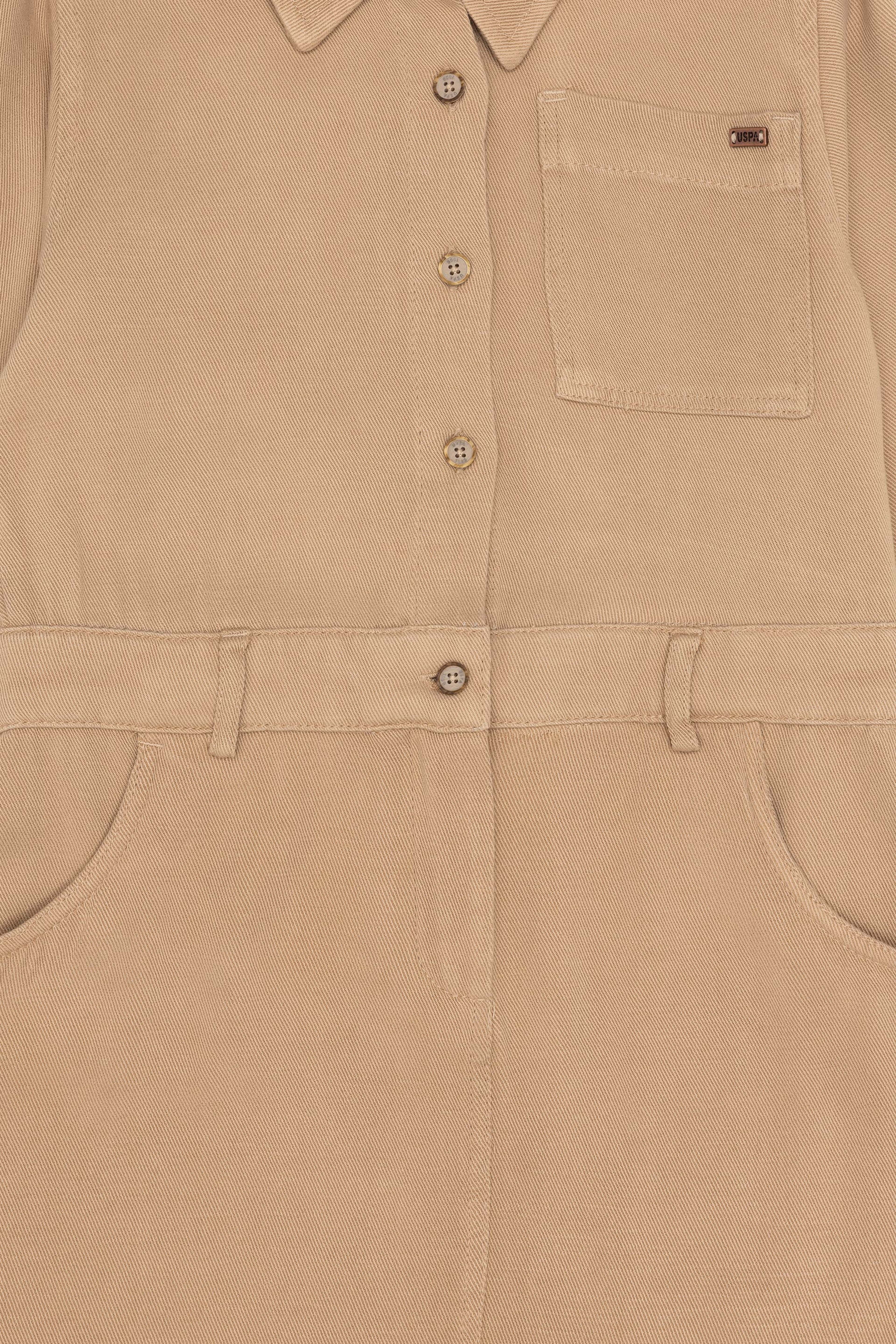 Kız Çocuk Camel Dokuma Elbise - Image 3