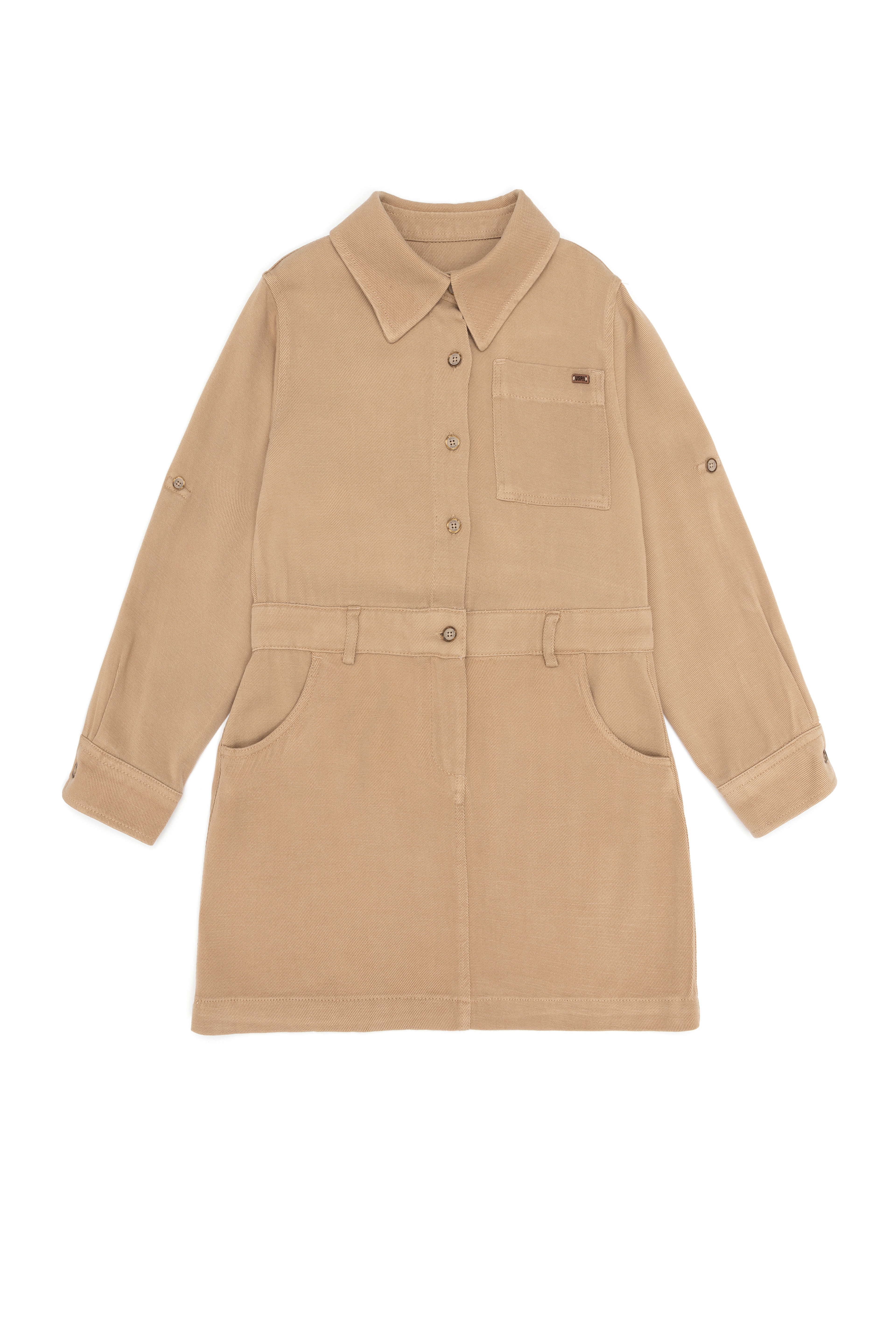 Kız Çocuk Camel Dokuma Elbise - Image 1