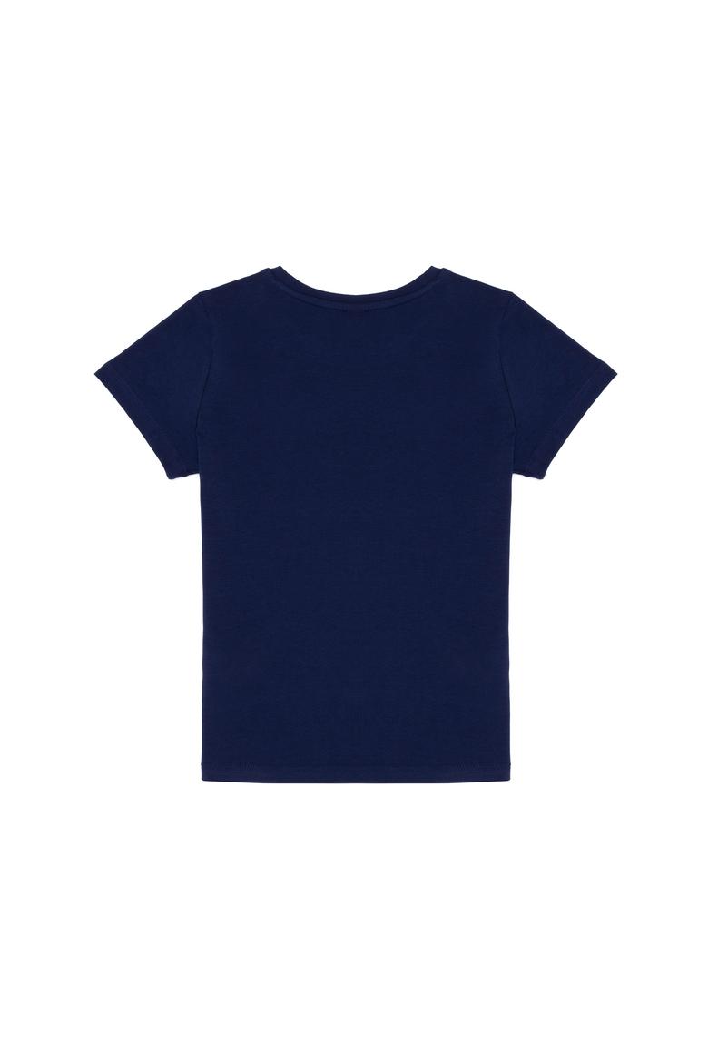 Çocuk Lacivert Bisiklet Yaka Tişört - 50263338036