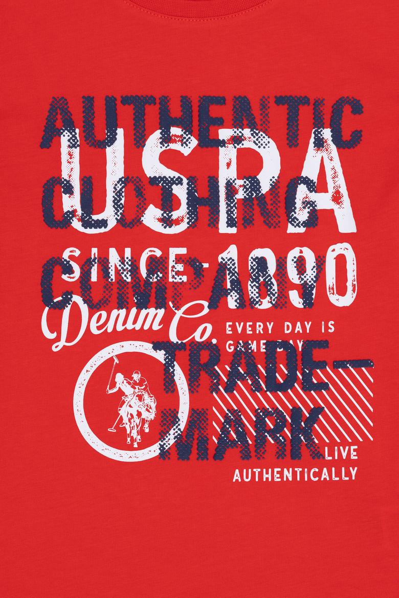 Çocuk Kırmızı Bisiklet Yaka Tişört - 50263338047