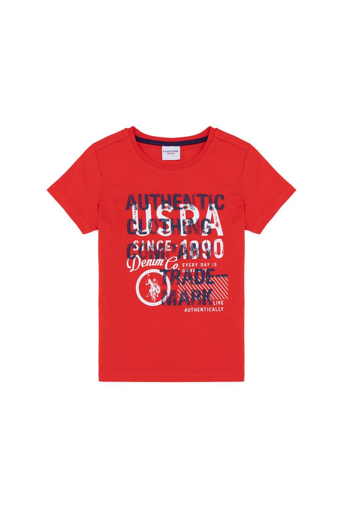 Çocuk Kırmızı Bisiklet Yaka Tişört