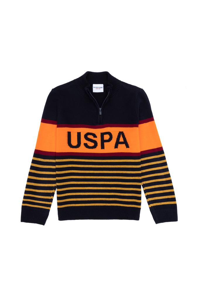 Erkek Çocuk Lacivert Fermuarlı Kazak