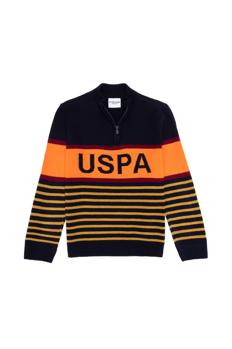 Erkek Çocuk Lacivert Fermuarlı Kazak