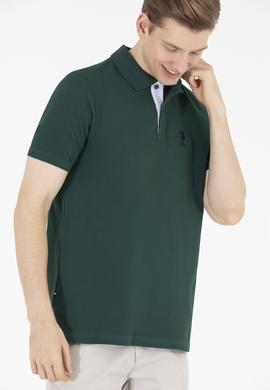 Erkek Koyu Yeşil Basic Polo Yaka Tişört - 50263236121