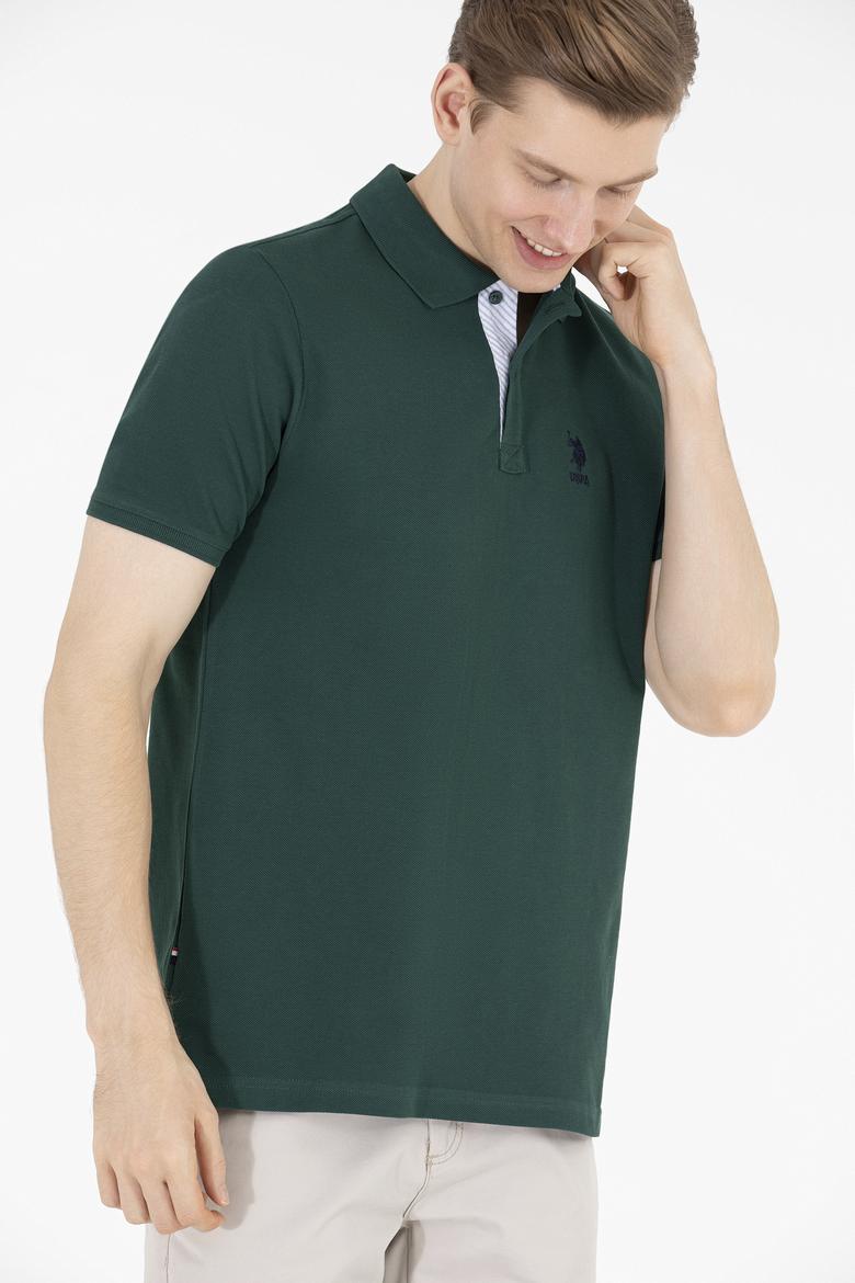Erkek Koyu Yeşil Basic Polo Yaka Tişört - 50263236121