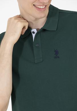 Erkek Koyu Yeşil Basic Polo Yaka Tişört - 50263236121