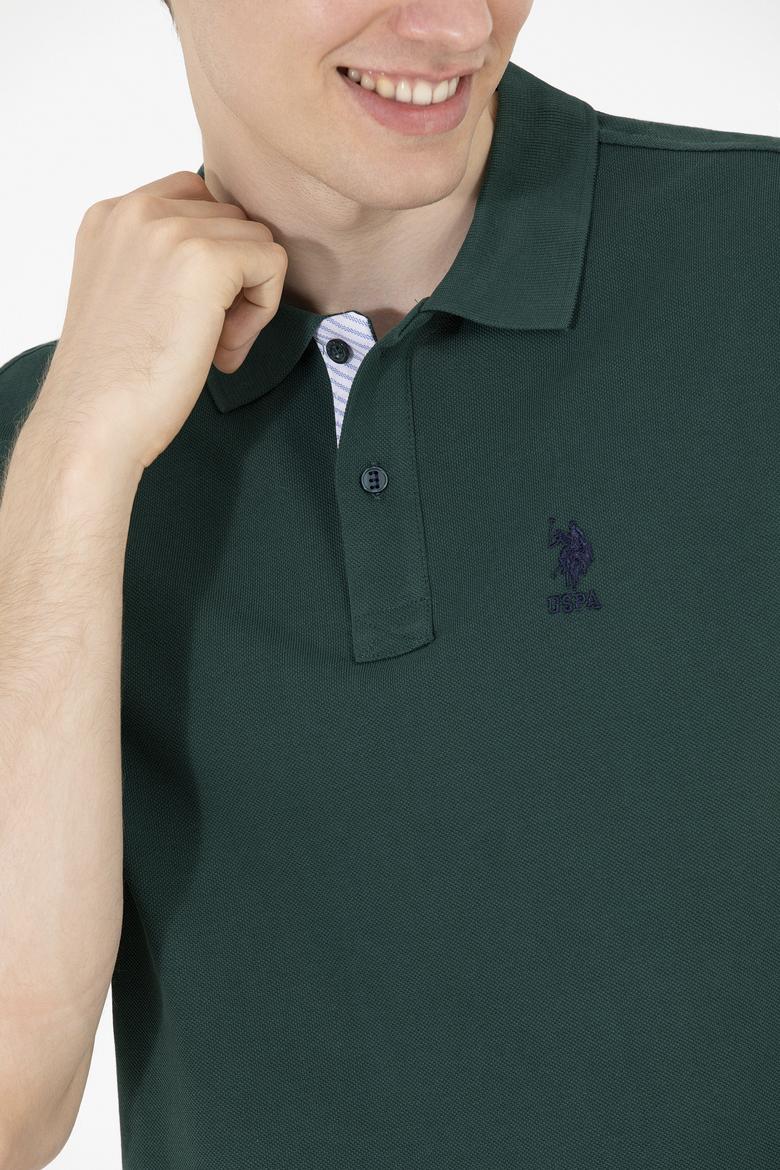 Erkek Koyu Yeşil Basic Polo Yaka Tişört - 50263236121