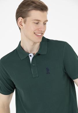 Erkek Koyu Yeşil Basic Polo Yaka Tişört - 50263236121