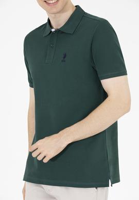 Erkek Koyu Yeşil Basic Polo Yaka Tişört - 50263236121