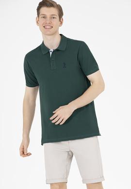 Erkek Koyu Yeşil Basic Polo Yaka Tişört - 50263236121