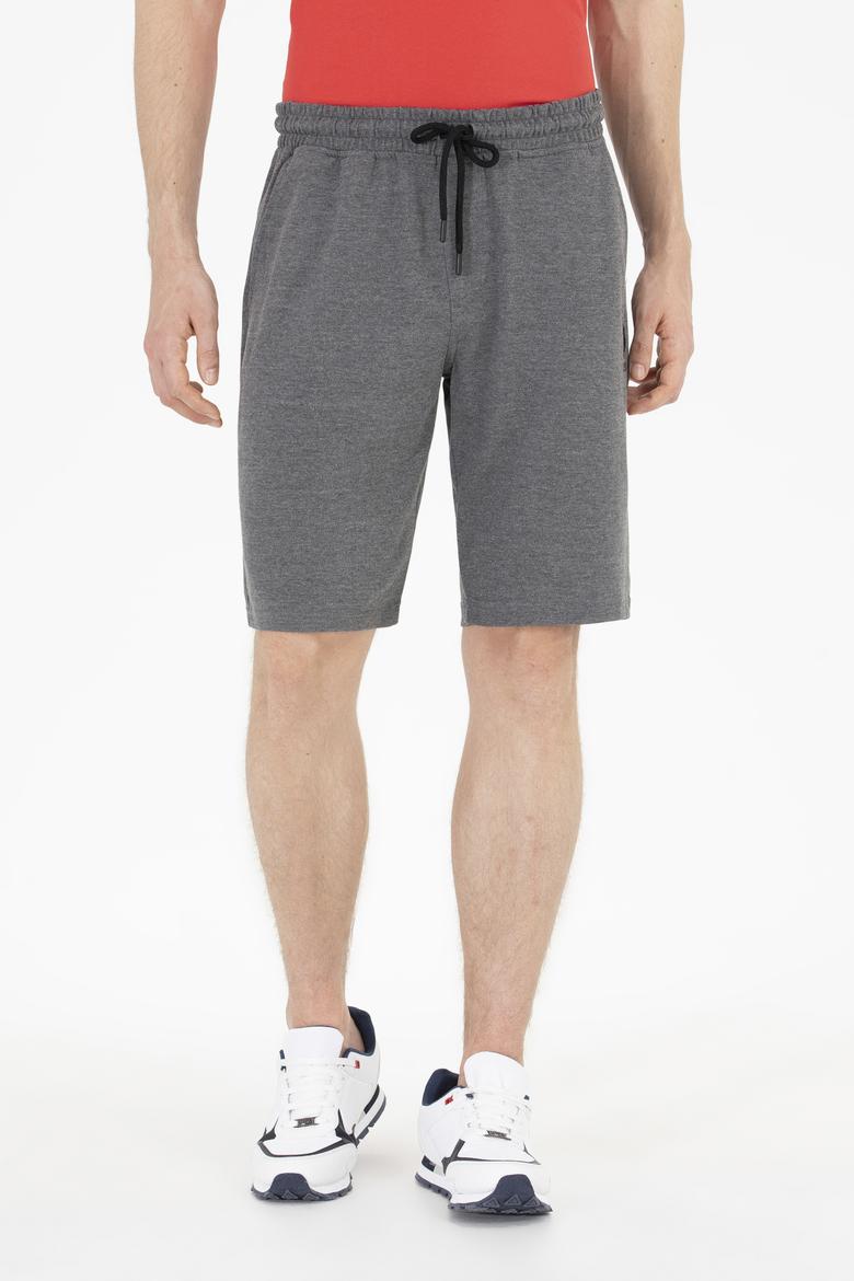 Erkek Antrasit Melanj Örme Şort - 50263258038