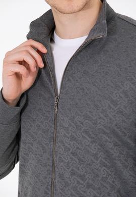 Erkek Antrasit Dik Yaka Örme Hırka - 50254779031