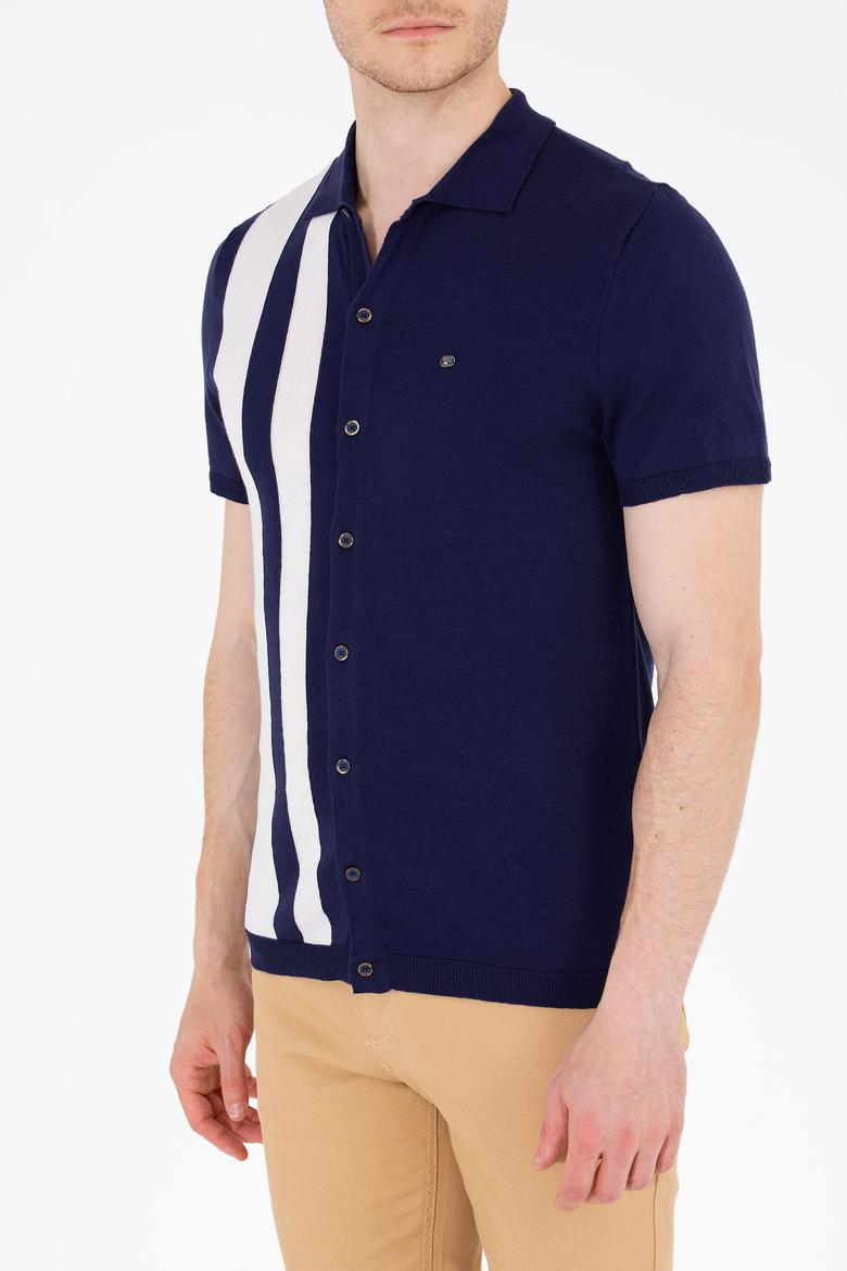 Erkek Lacivert Polo Yaka Triko Kazak - 50262473002