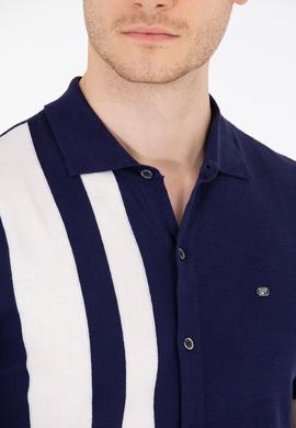 Erkek Lacivert Polo Yaka Triko Kazak - 50262473002