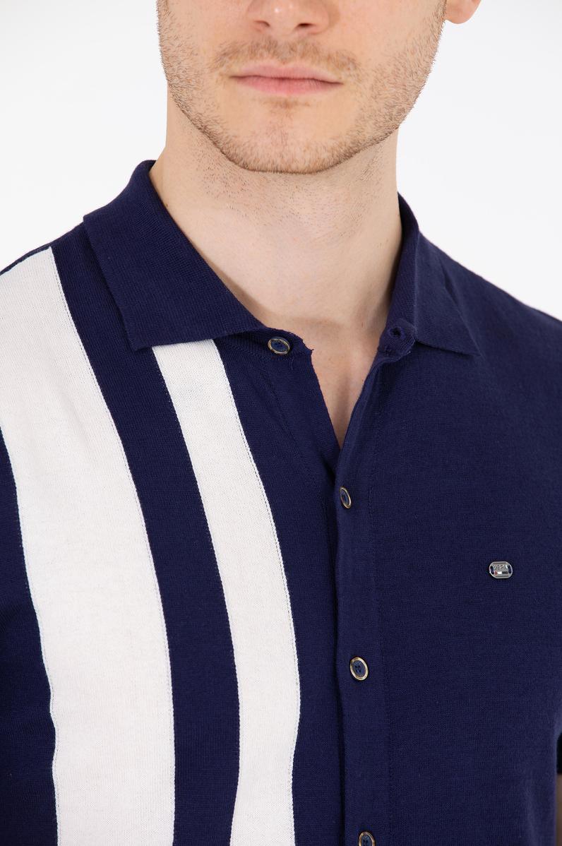 Erkek Lacivert Polo Yaka Triko Kazak