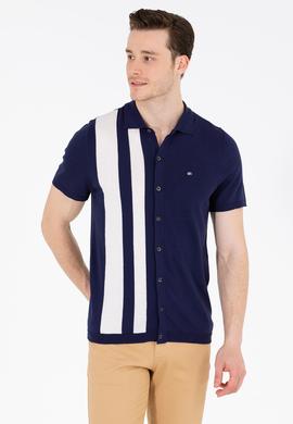 Erkek Lacivert Polo Yaka Triko Kazak - 50262473002