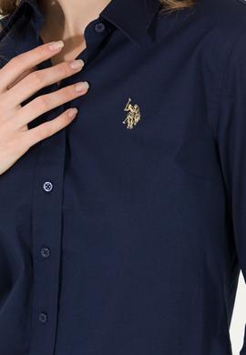 Kadın Lacivert Uzun Kollu Basic Gömlek - 50262946026