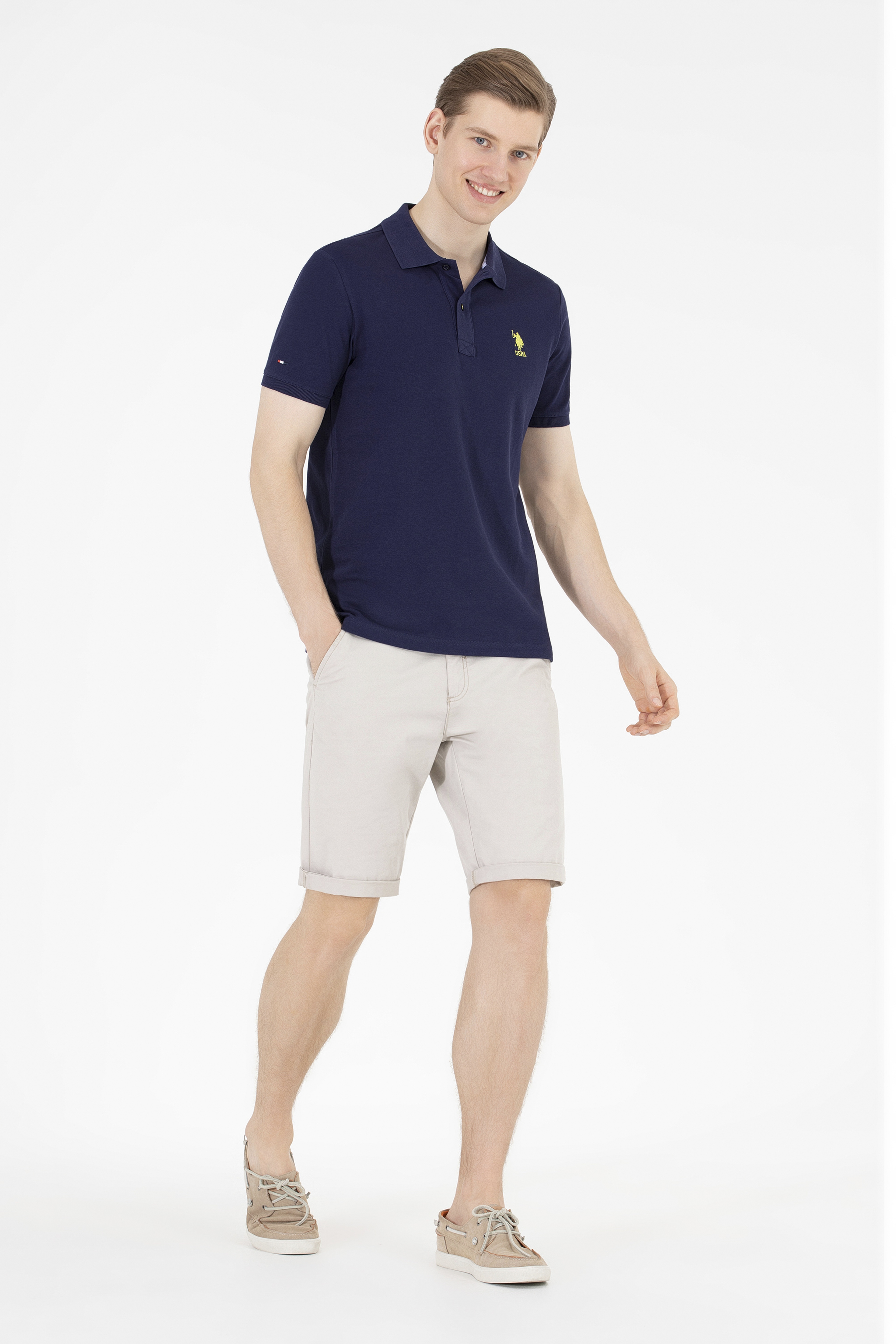 Erkek Lacivert Basic Polo Yaka Tişört