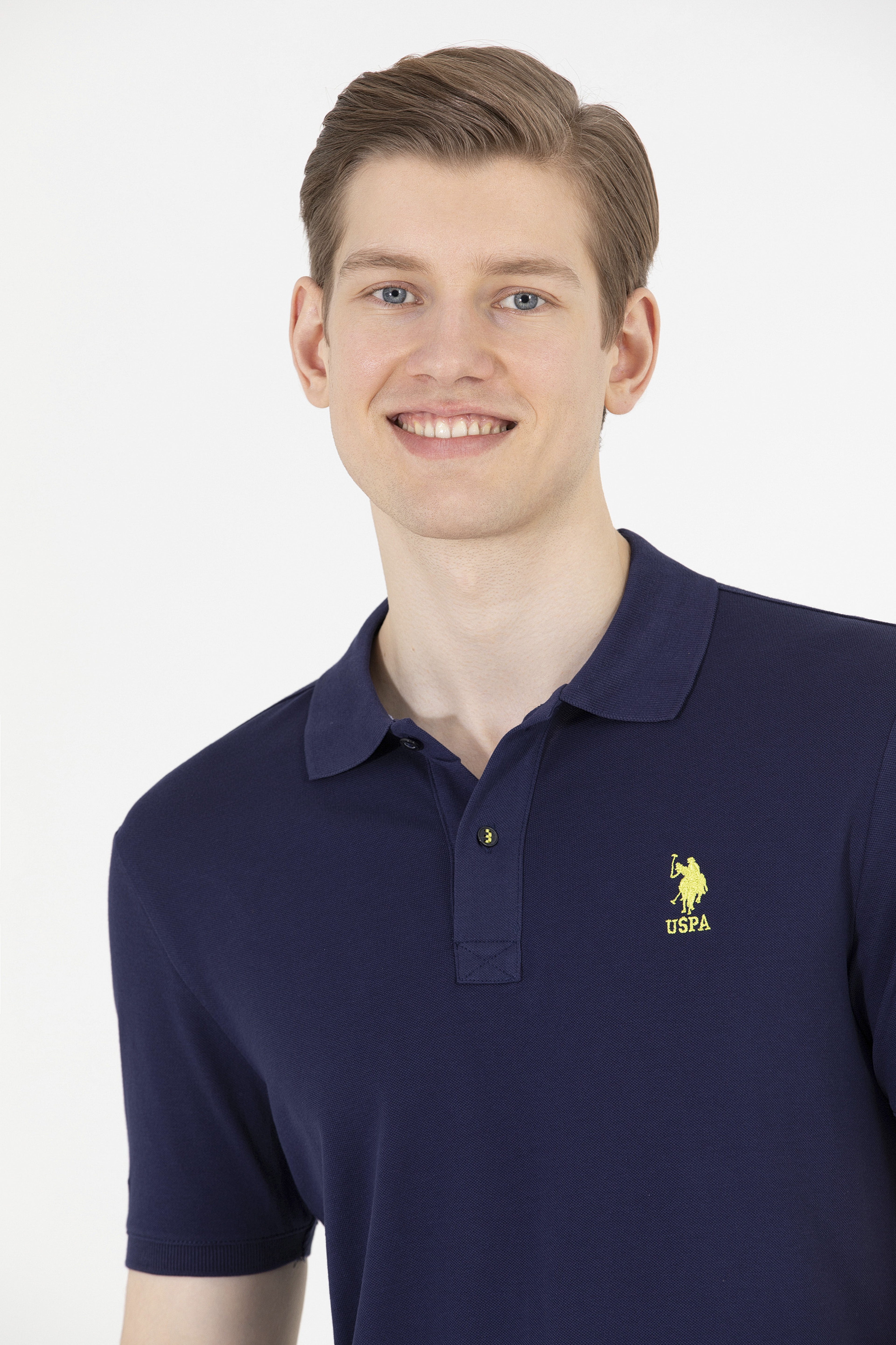 Erkek Lacivert Basic Polo Yaka Tişört - Image 2