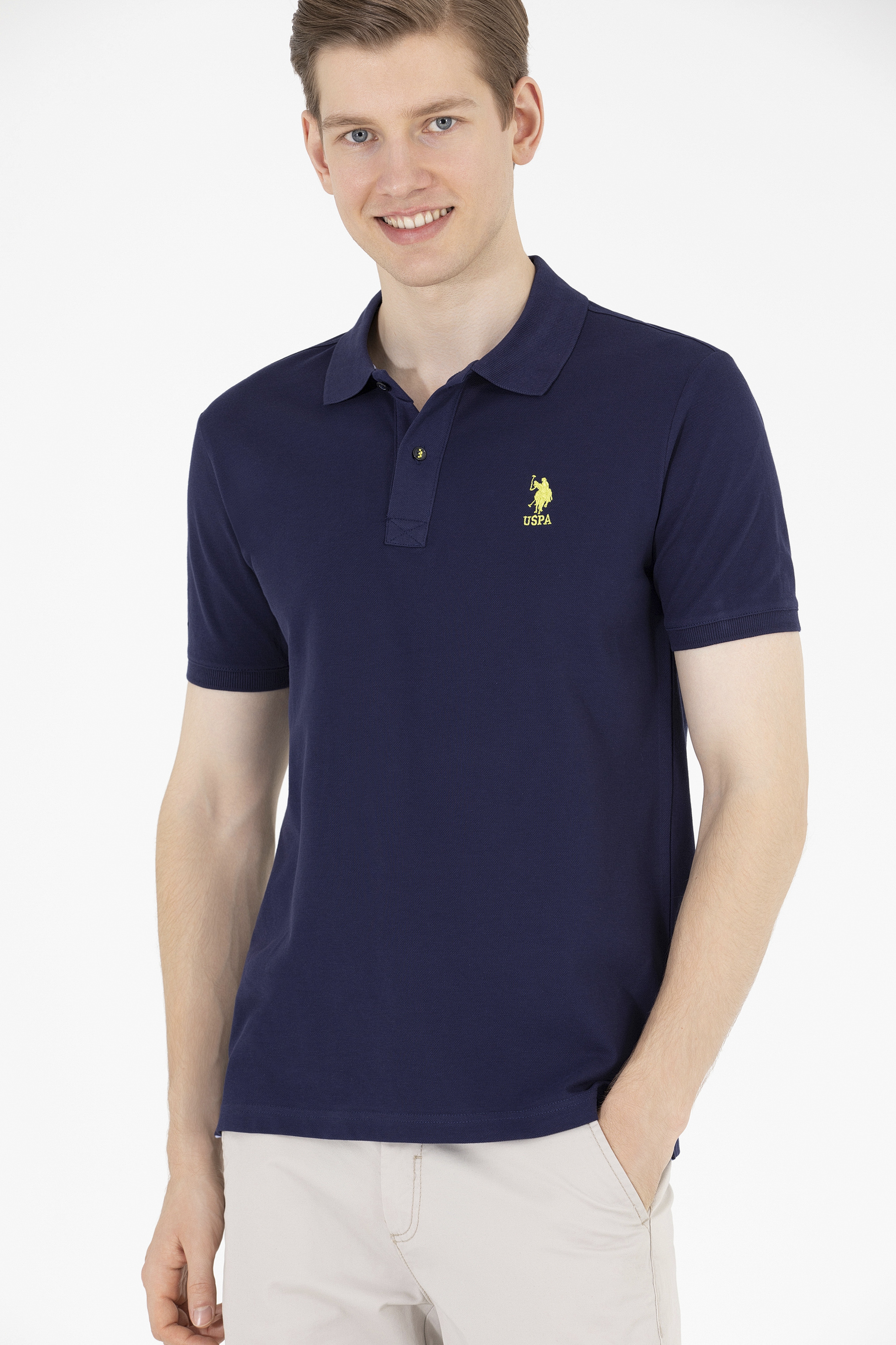 Erkek Lacivert Basic Polo Yaka Tişört