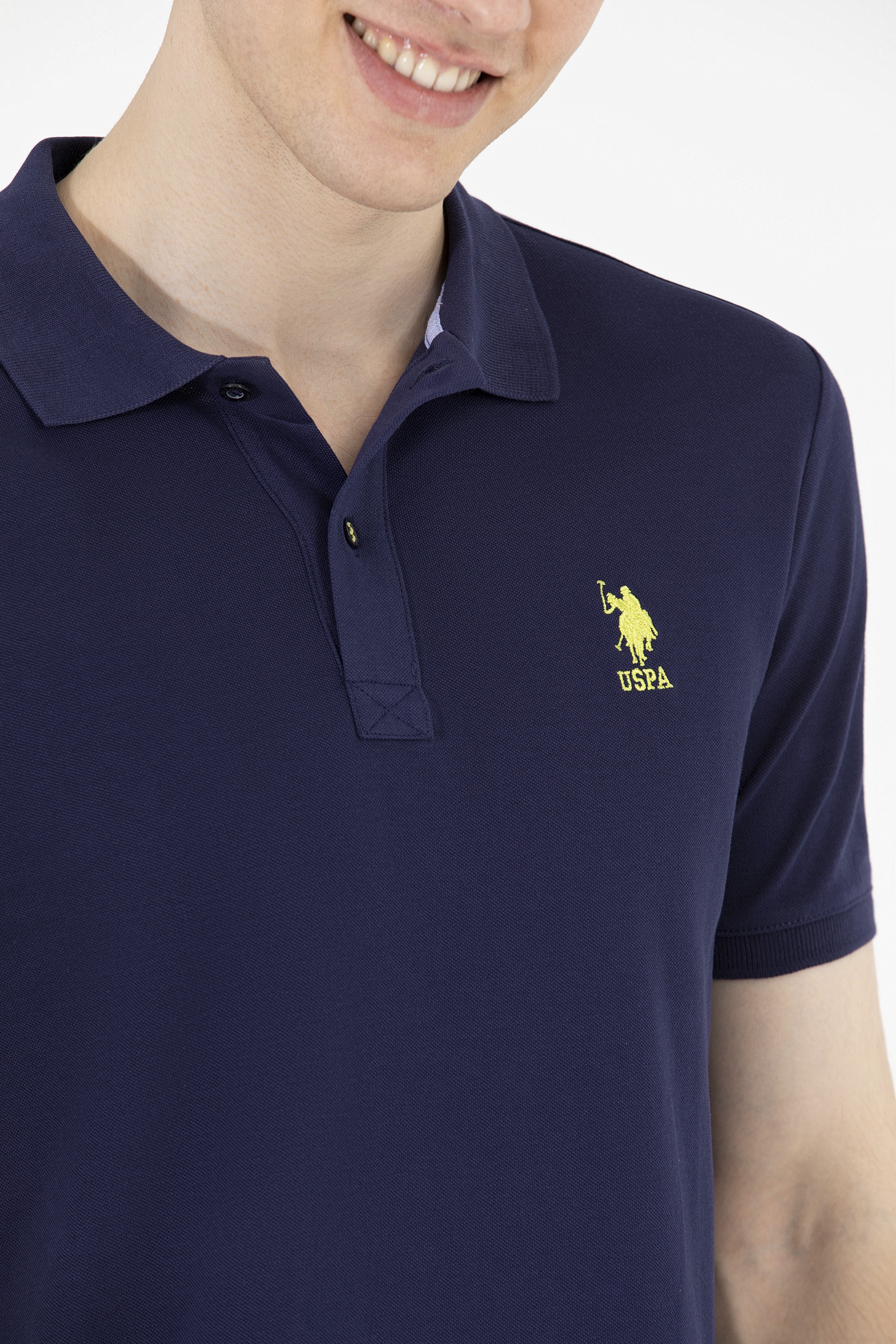 Erkek Lacivert Basic Polo Yaka Tişört