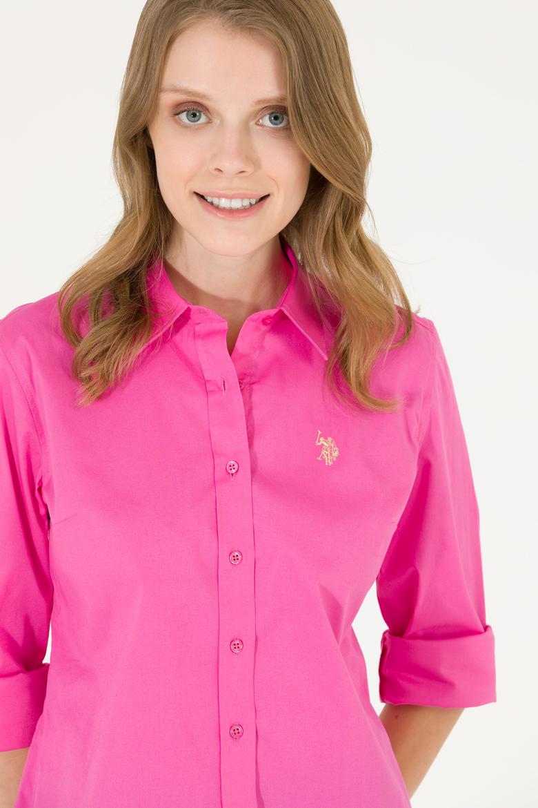 Kadın Pembe Uzun Kollu Basic Gömlek - 50262946010