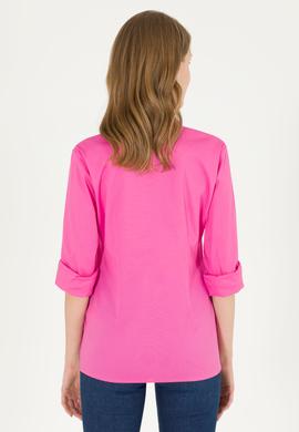 Kadın Pembe Uzun Kollu Basic Gömlek - 50262946010
