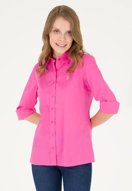 Kadın Pembe Uzun Kollu Basic Gömlek - 50262946010