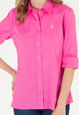 Kadın Pembe Uzun Kollu Basic Gömlek - 50262946010