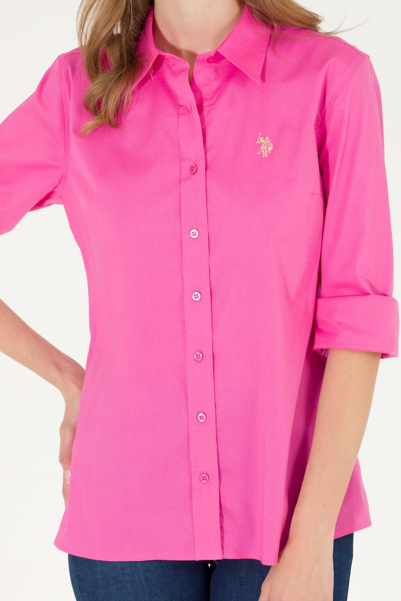 Kadın Pembe Uzun Kollu Basic Gömlek - 50262946010