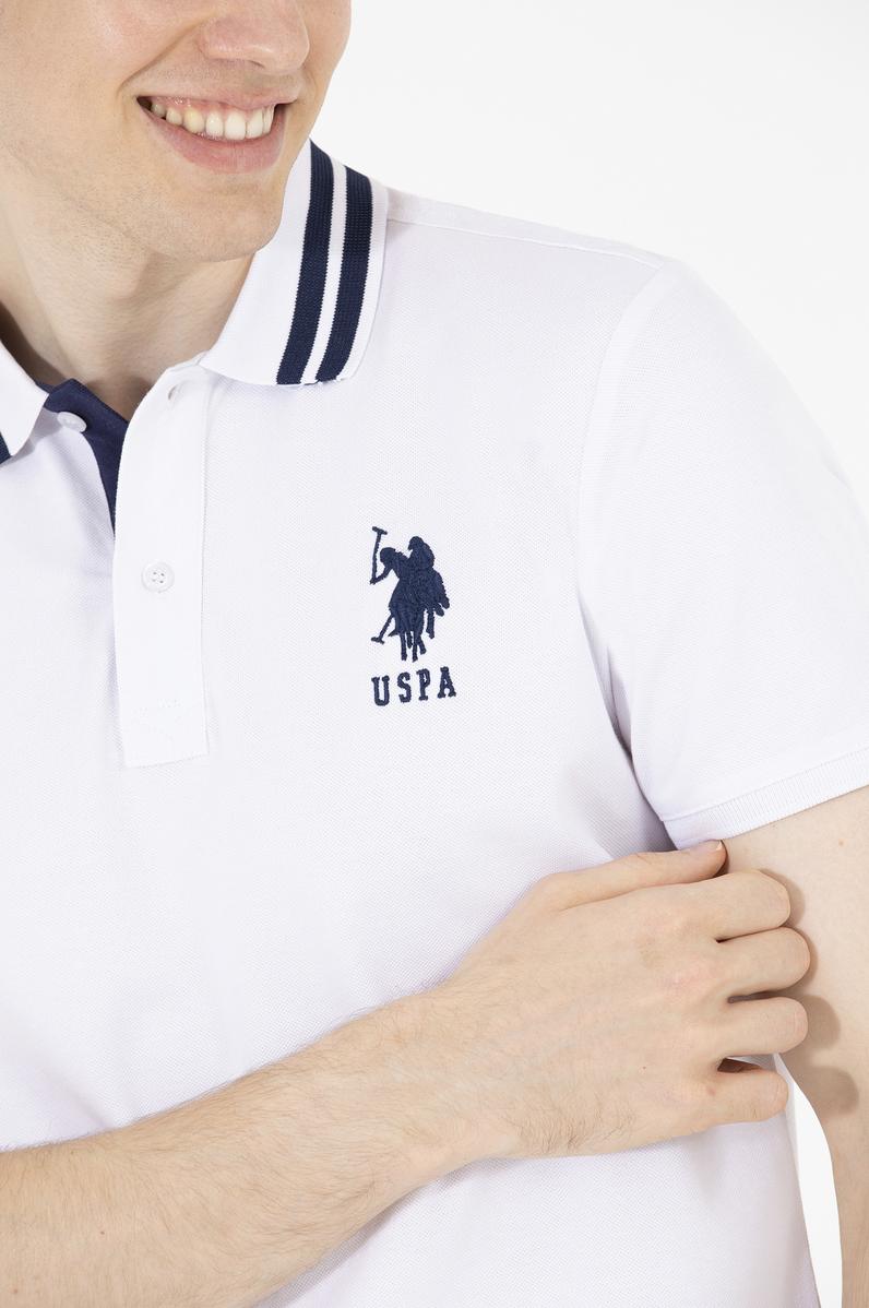 Erkek Beyaz Basic Polo Yaka Tişört