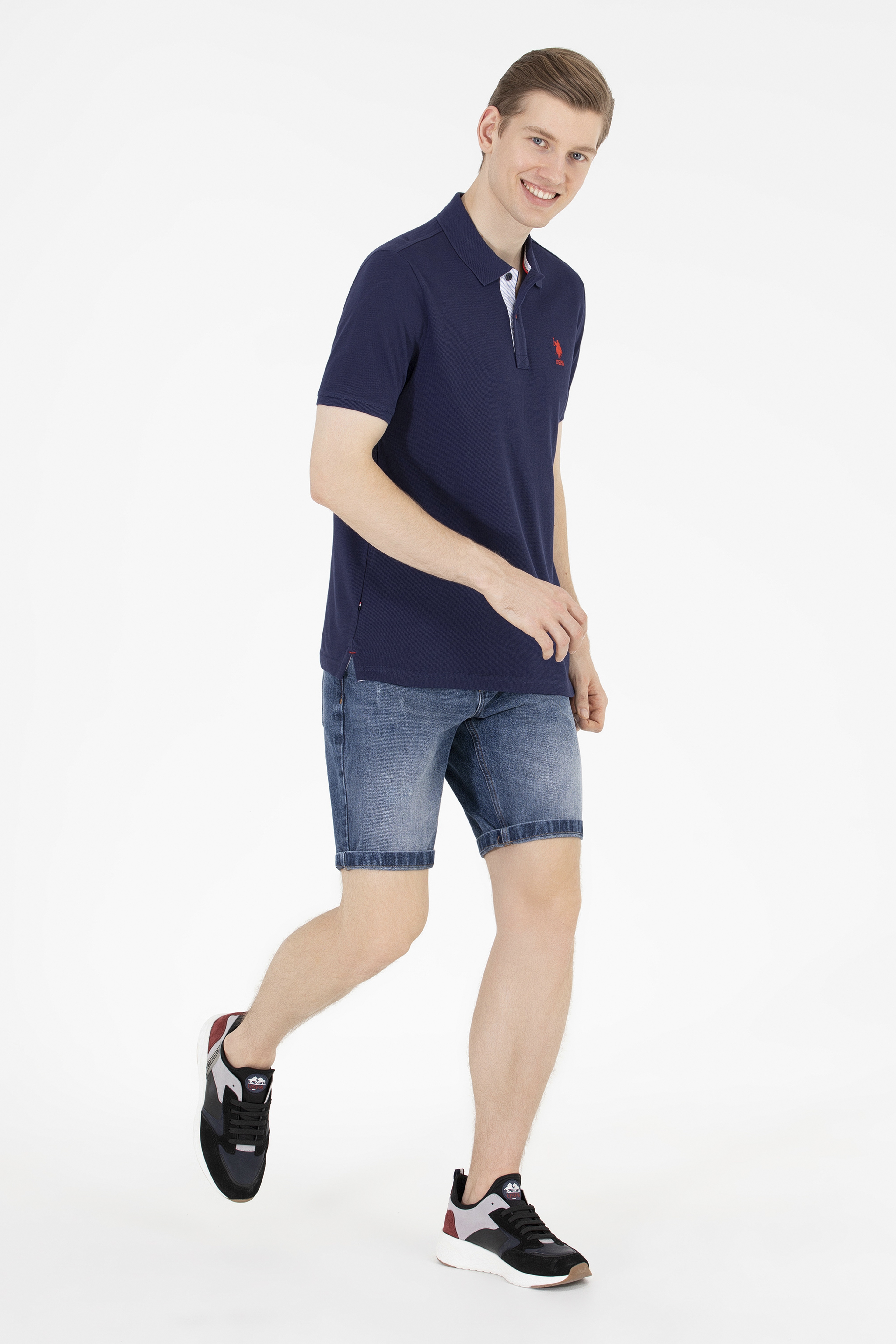 Erkek Lacivert Basic Polo Yaka Tişört