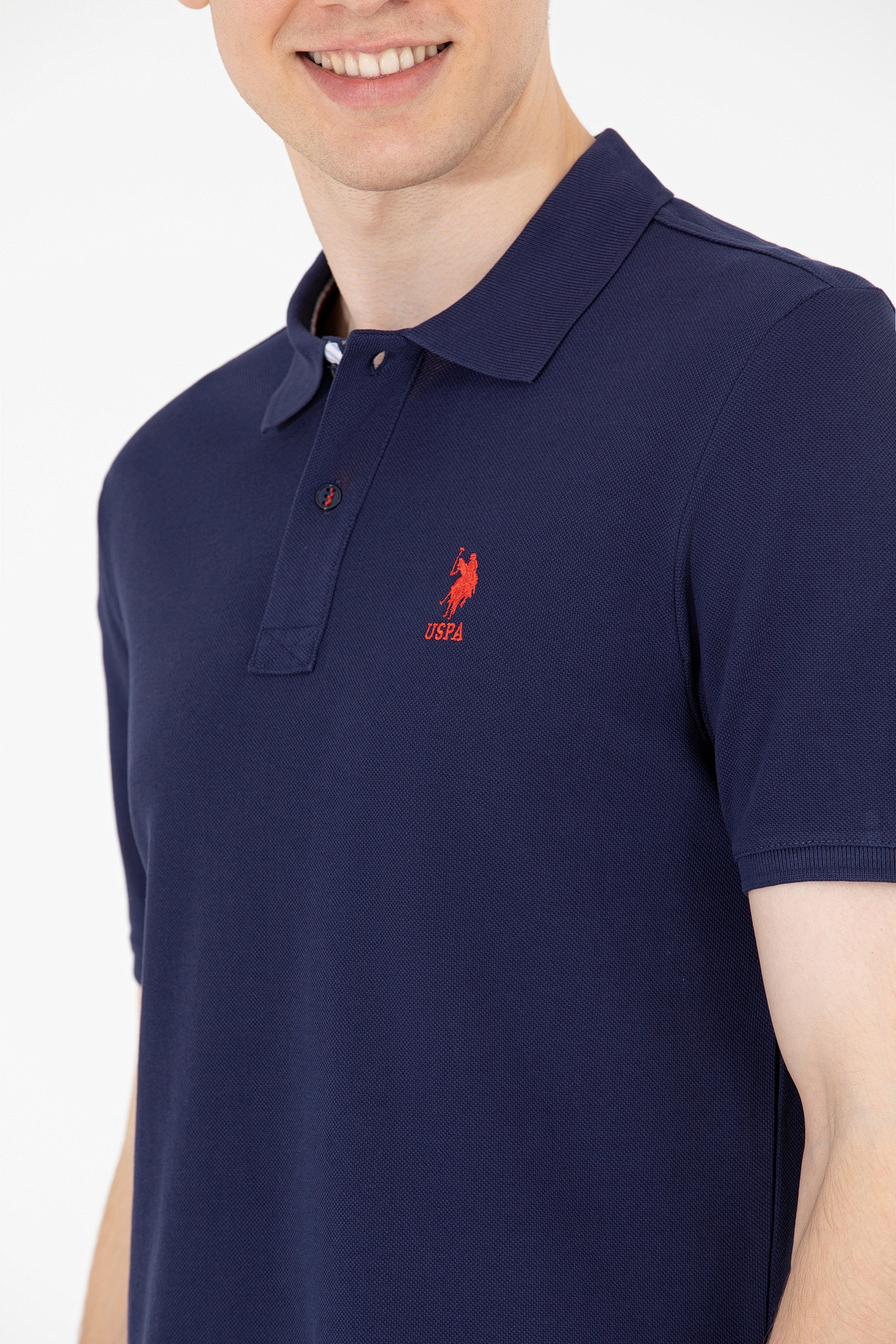 Erkek Lacivert Basic Polo Yaka Tişört