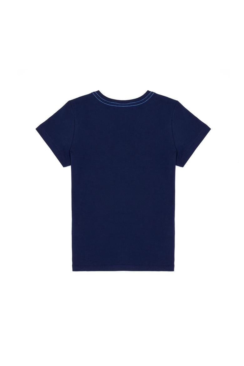 Çocuk Lacivert Bisiklet Yaka Tişört - 50263292048