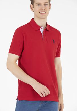 Erkek Kırmızı Basic Polo Yaka Tişört - 50263236021