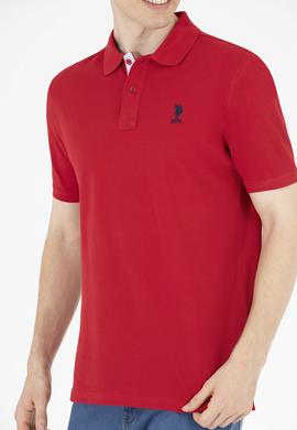 Erkek Kırmızı Basic Polo Yaka Tişört - 50263236021