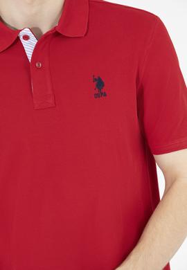 Erkek Kırmızı Basic Polo Yaka Tişört - 50263236021