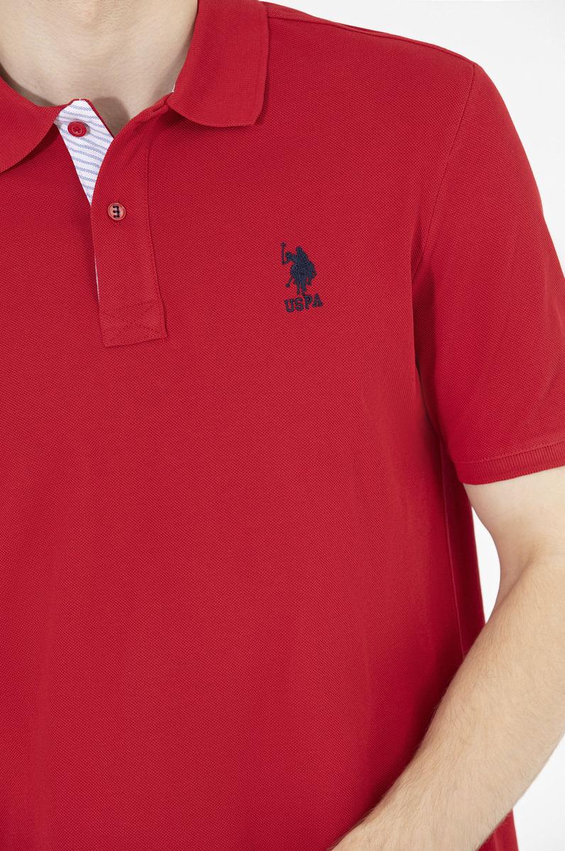 Erkek Kırmızı Basic Polo Yaka Tişört