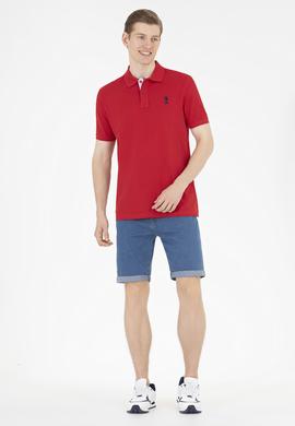 Erkek Kırmızı Basic Polo Yaka Tişört - 50263236021