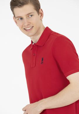 Erkek Kırmızı Basic Polo Yaka Tişört - 50263236021