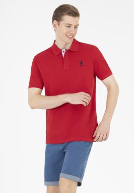 Erkek Kırmızı Basic Polo Yaka Tişört - 50263236021