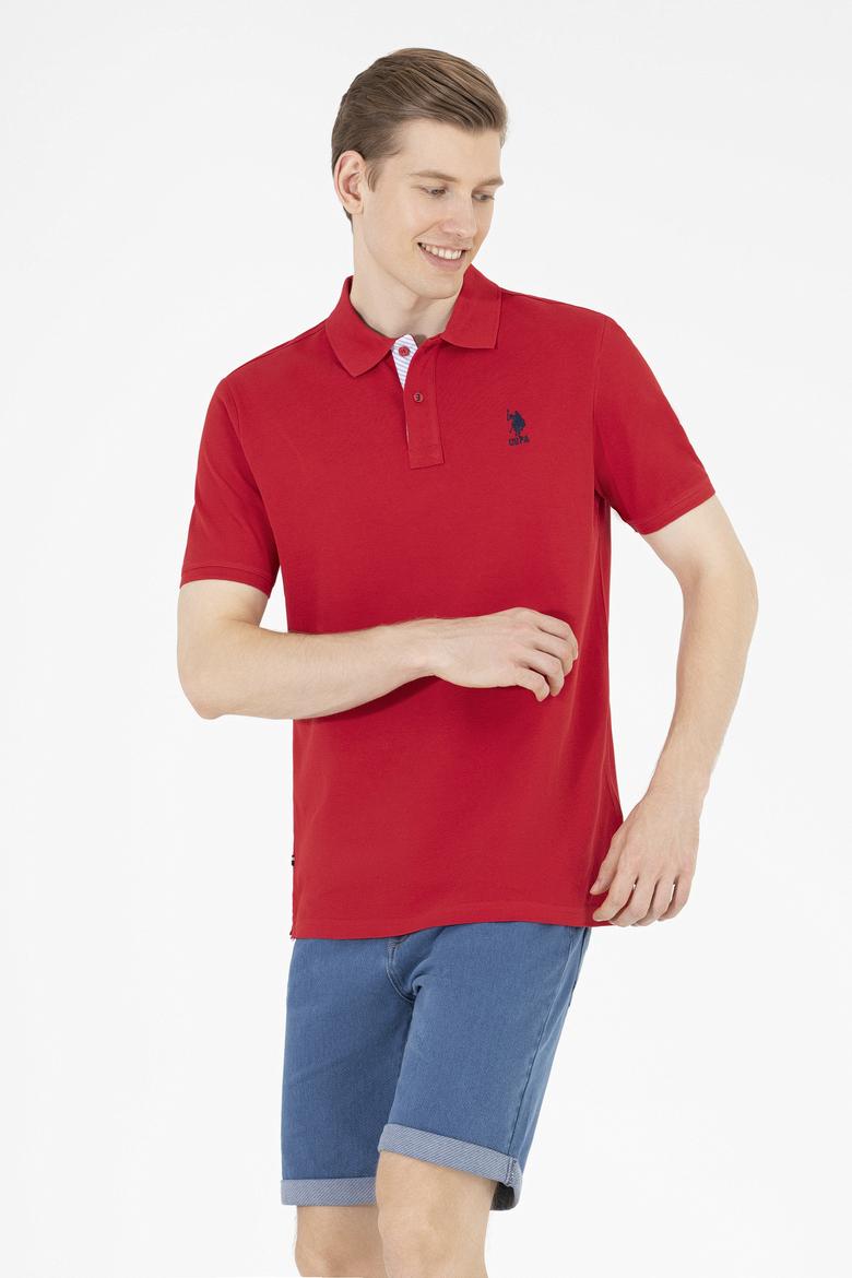 Erkek Kırmızı Basic Polo Yaka Tişört - 50263236021
