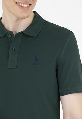 Erkek Koyu Yeşil Basic Polo Yaka Tişört - 50262969091