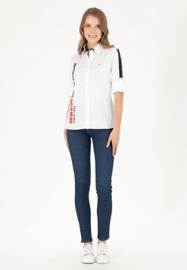 Kadın Beyaz Uzun Kollu Gömlek - 50263723003