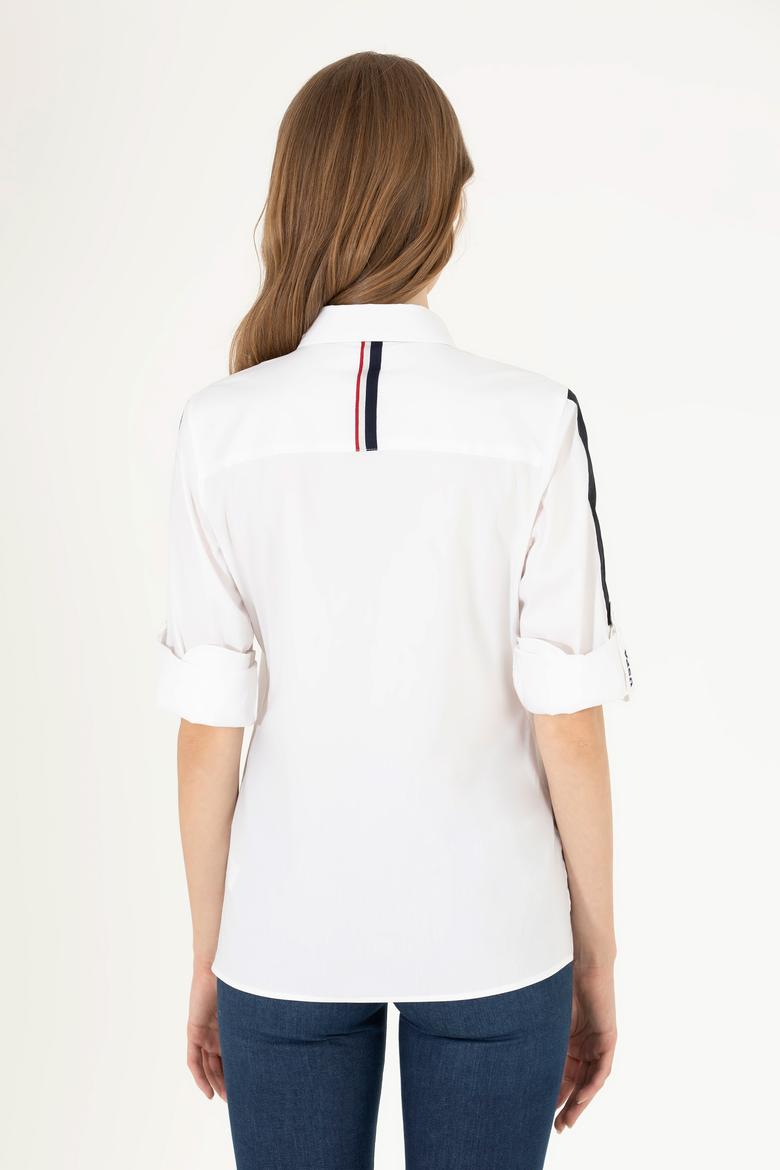 Kadın Beyaz Uzun Kollu Gömlek - 50263723003