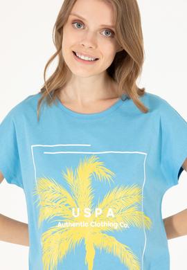 Kadın Turkuaz Bisiklet Yaka Tişört - 50262950006