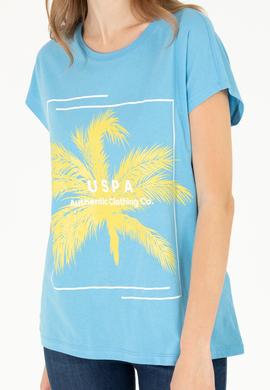 Kadın Turkuaz Bisiklet Yaka Tişört - 50262950006