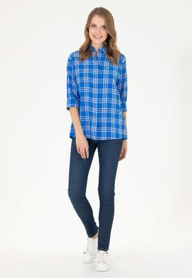 Kadın Saks Uzun Kollu Gömlek - 50264951045